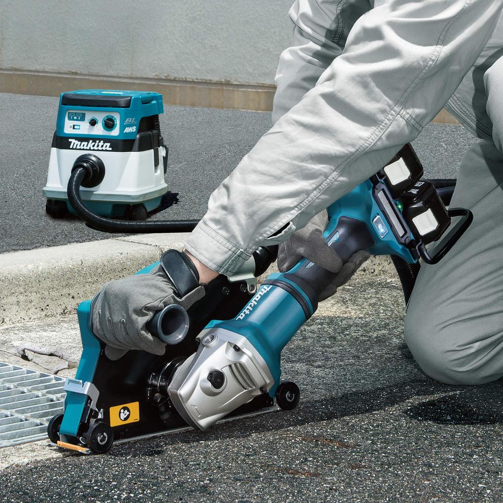 Makita 180mm Angle Grinder with Wireless Dust Paddle Switch Battery and Charger Sold Separately 18V+18V Collection, Type, (GA701DZ)