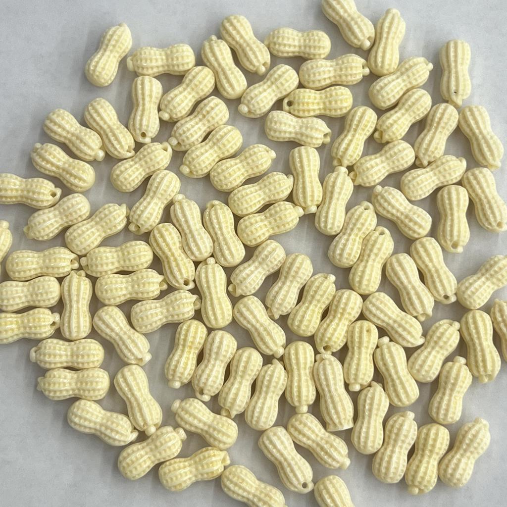 10Pcs, Cute Peanut Plastic Beads, Lightweight Shatterproof, Fits Beading Wires for Necklace/Bracelet/Keychain, Popular 2026 Craft Beading Supplies