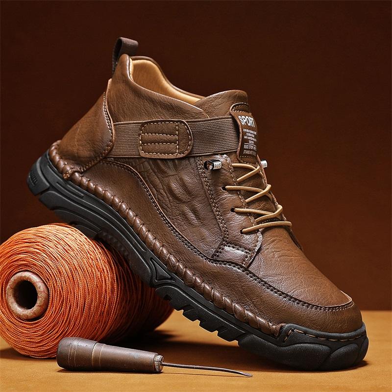 Men's High-top Casual Shoes Handmade Shoes Casual Sneakers Plus Size 39-48