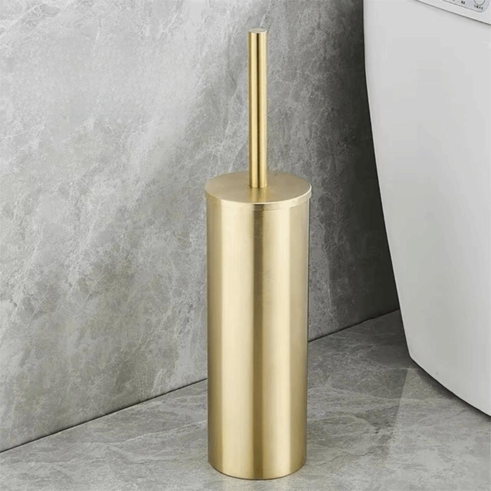 Stainless Steel Toilet Brush with Base No Drill Bathroom Cleaning Tool Toilet Brush Set Bathroom