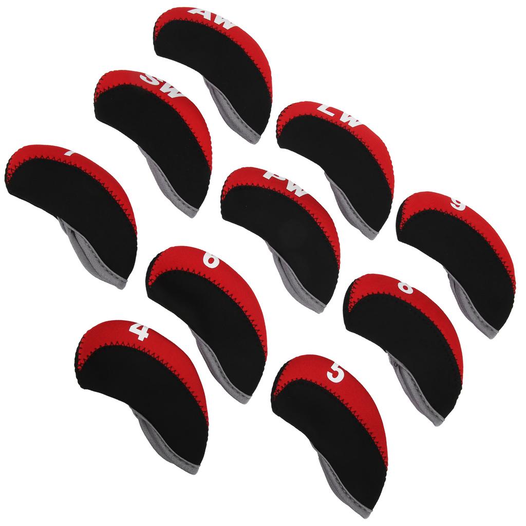 10Pcs set Leather Golf Club Iron Head Covers Golf Putter Club Head Protect Case Set