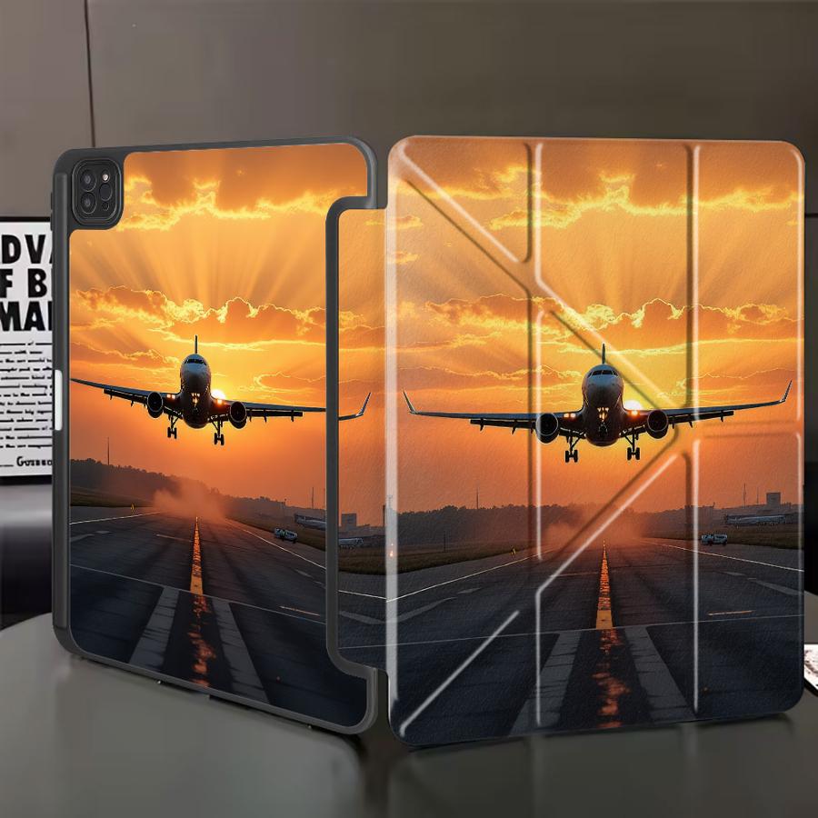 

Airplane Flame Light Landing Tablet Case For iPad Air 4 5 M3 M2 1 2 M4 11inch Pro 11th 10th 9th 8th 7th 12.9inch Pro 2025 Mini 6 iPad Mini 6 8.3