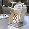 Ice through milk tea life every day, applicable iPhone17 mobile phone case 16pro Apple 15 simple 16 black and white 14