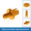 A ABSOPRO Motorcycle Brake Lever Ballet Adjuster Screw M10 Motorcycle Brake Adjustment Screw Gold Tone 2pcs