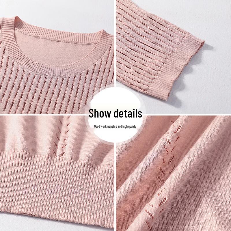 XUEXI Women's 2025 Summer Ice Silk Short Sleeve T-Shirt