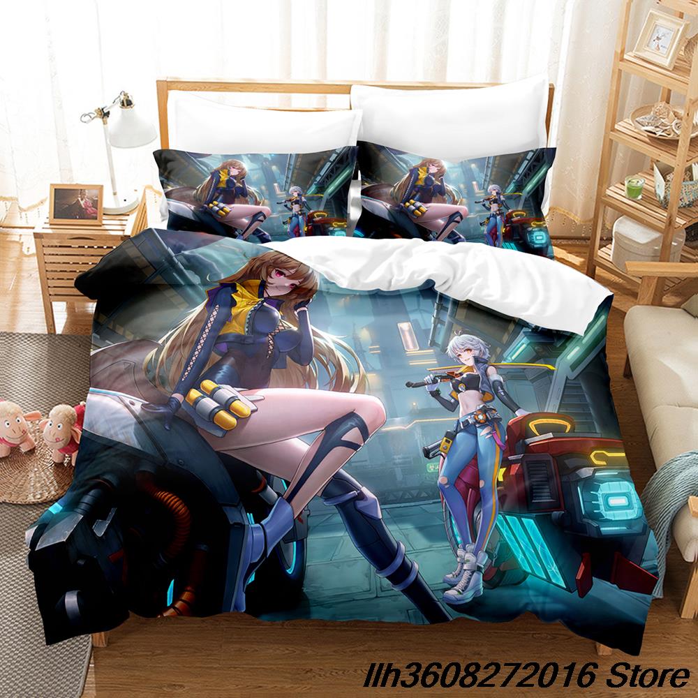 Comforter Tower Of Fantasy Bedding Set Single Twin Full Queen King Size Bed Set Adult Kid Bedroom Three-Piece Suits Anime Bed Sheet S