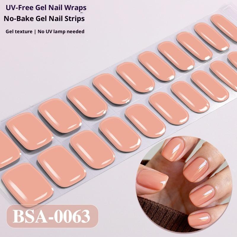 Europäischer und Amerikanischer Stil Einfarbige Nagelsticker UV-freie Gel-Nagelfolien Kein Backen Gel-Nagelsticker