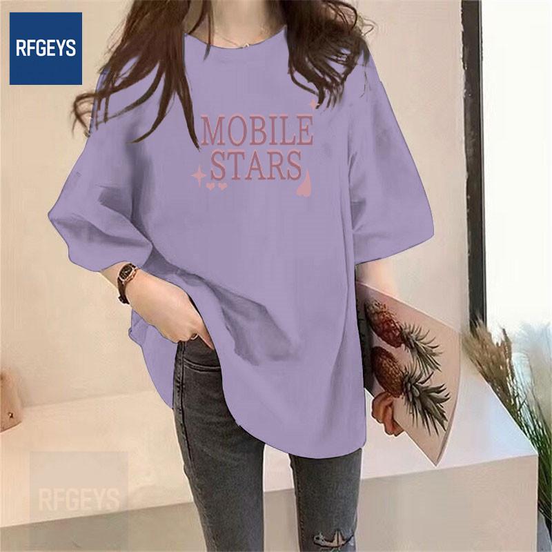 Plus Size Women's European Style Round Neck T-Shirt - Trendy, Loose, Slimming Short Sleeve Summer Top
