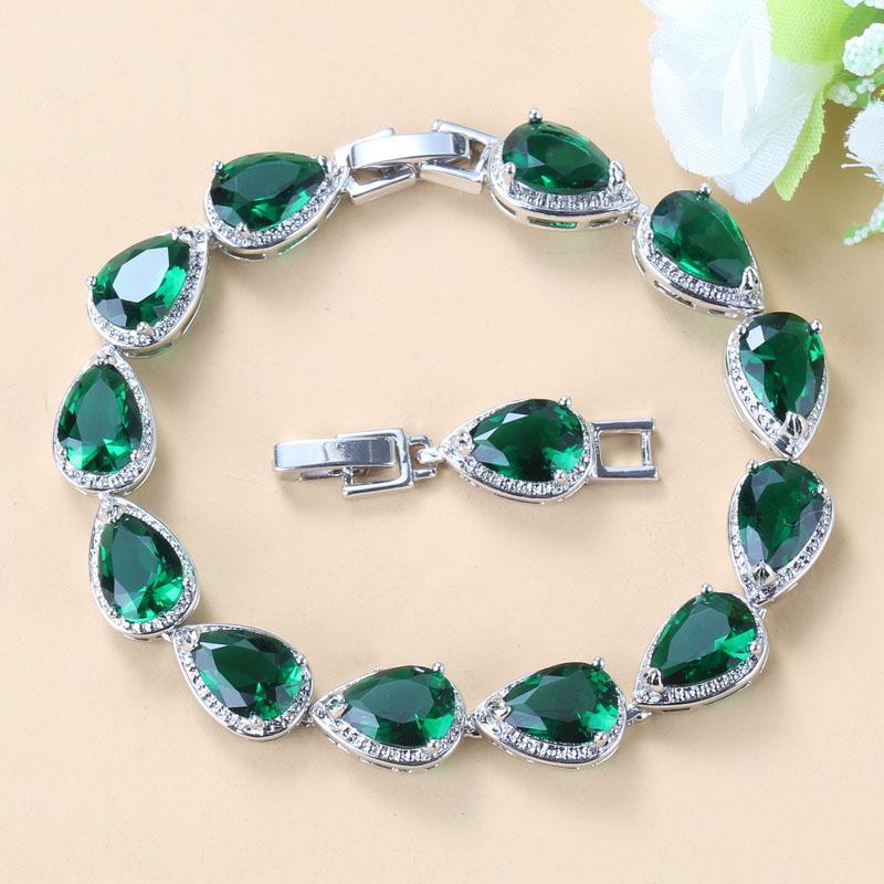 

10-цветные модные украшения для здоровья Кубический цирконий Зеленый женский браслет-манжета для женщин Модные аксессуары green