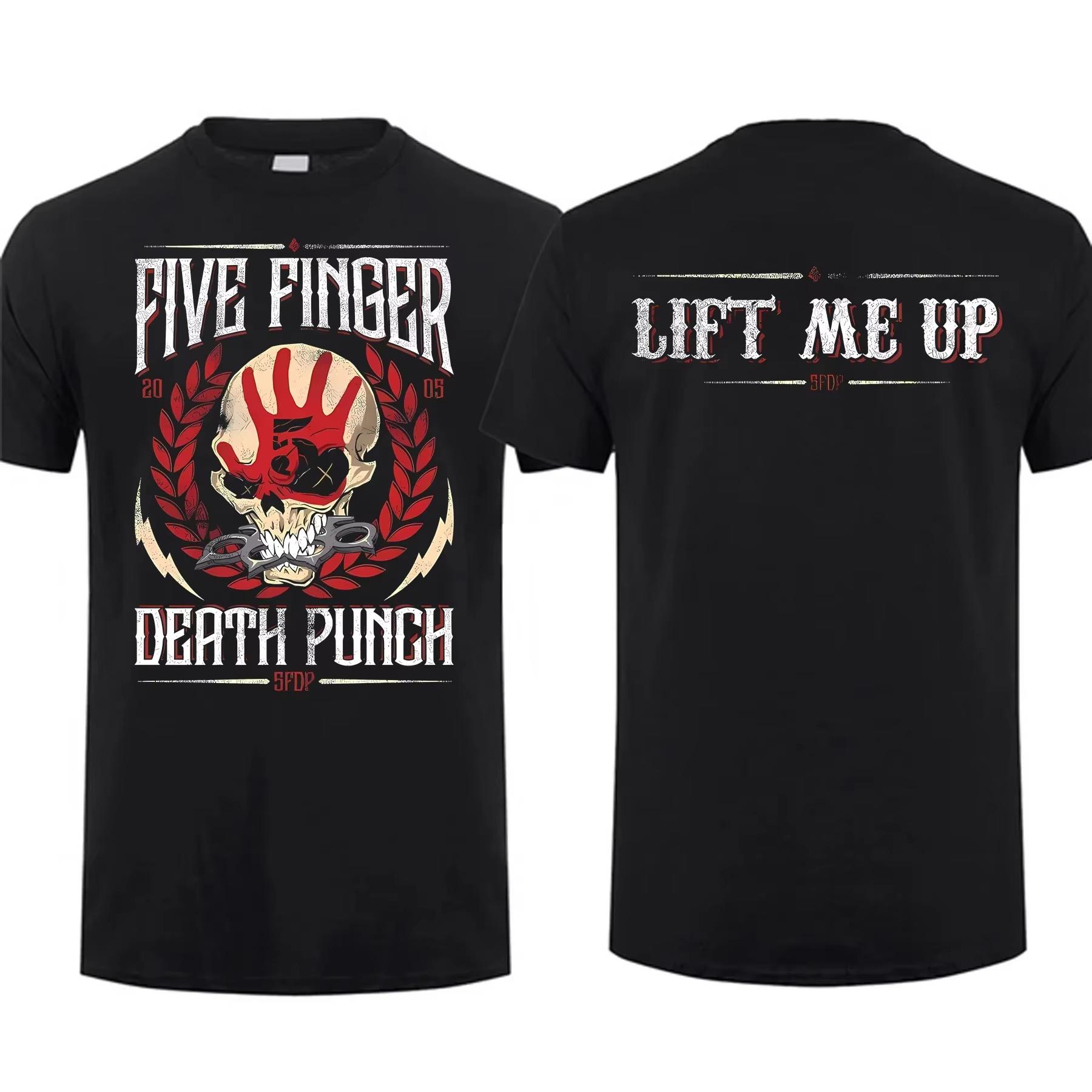 

Модная мужская футболка двухсторонняя No Regrets черная от Five Finger Death Punch футболка с рисунком молодежная ткань уличная одежда очень крутая 4XL