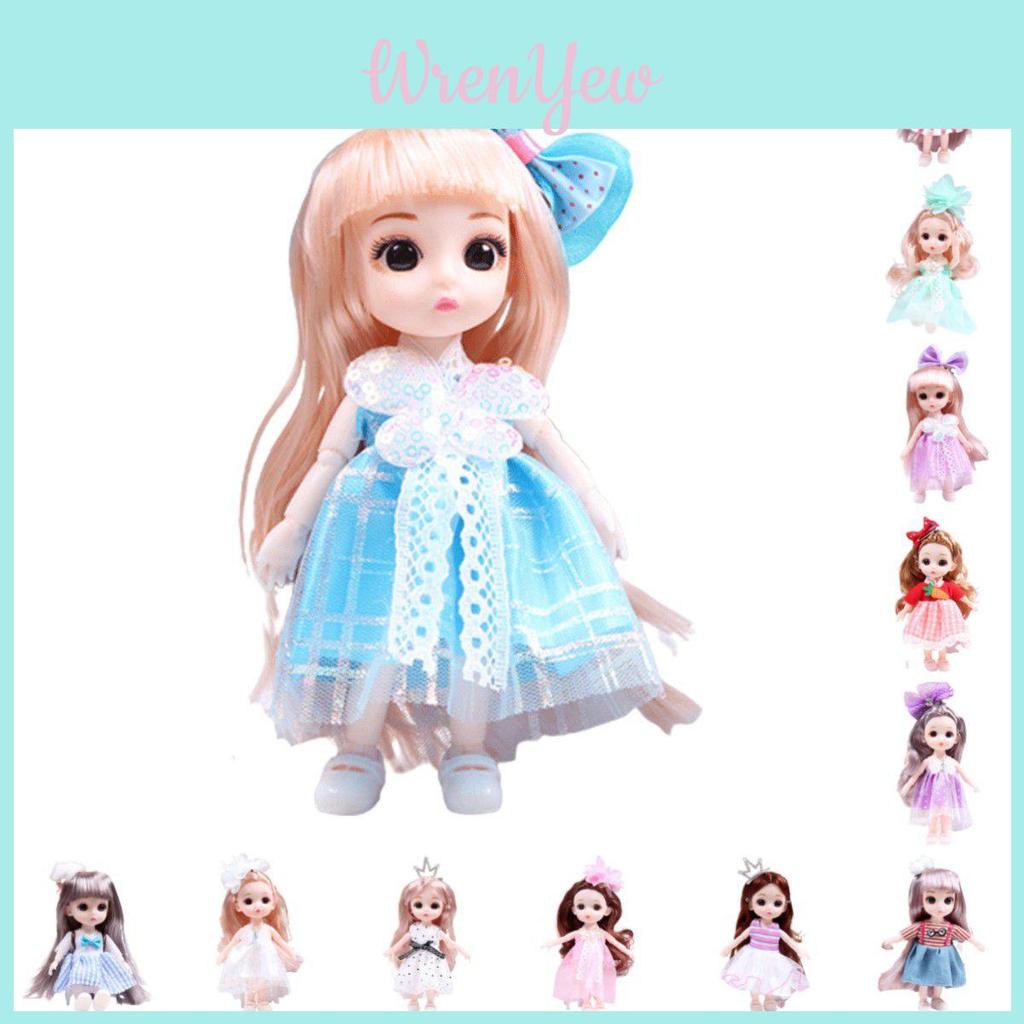 Cute 6.6in Bjd Princess Dolls With Movable Joints Mini Model Toy Kids Birthday Gift