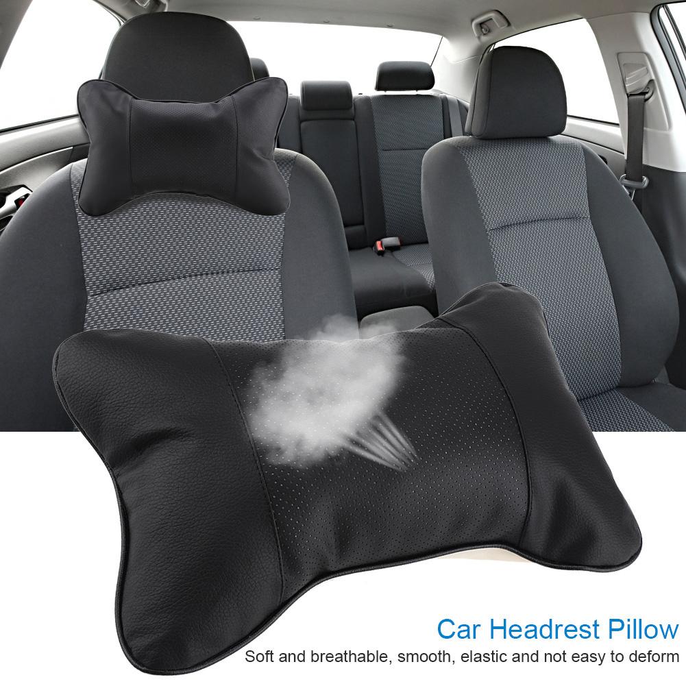 1Pc Soft Auto Car St Hdrest Pillow Brthable Hd Neck Support Cushion Pad(Beige)