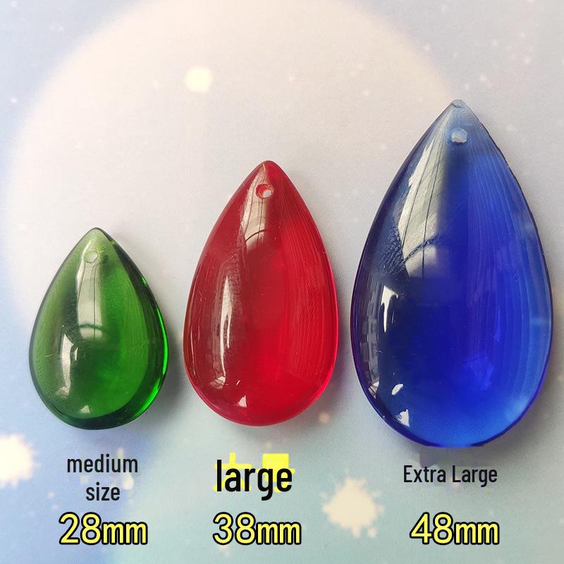 Žiarivý krištáľový náhrdelník s príveskom v tvare kvapky vody – Stredný/Veľký