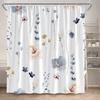 Eucalyptus Leaves Shower Curtains Autumn Brown Leaf Watercolour Plants Modern Bath Curtain Polyester Fabric Home Bathroom Decor