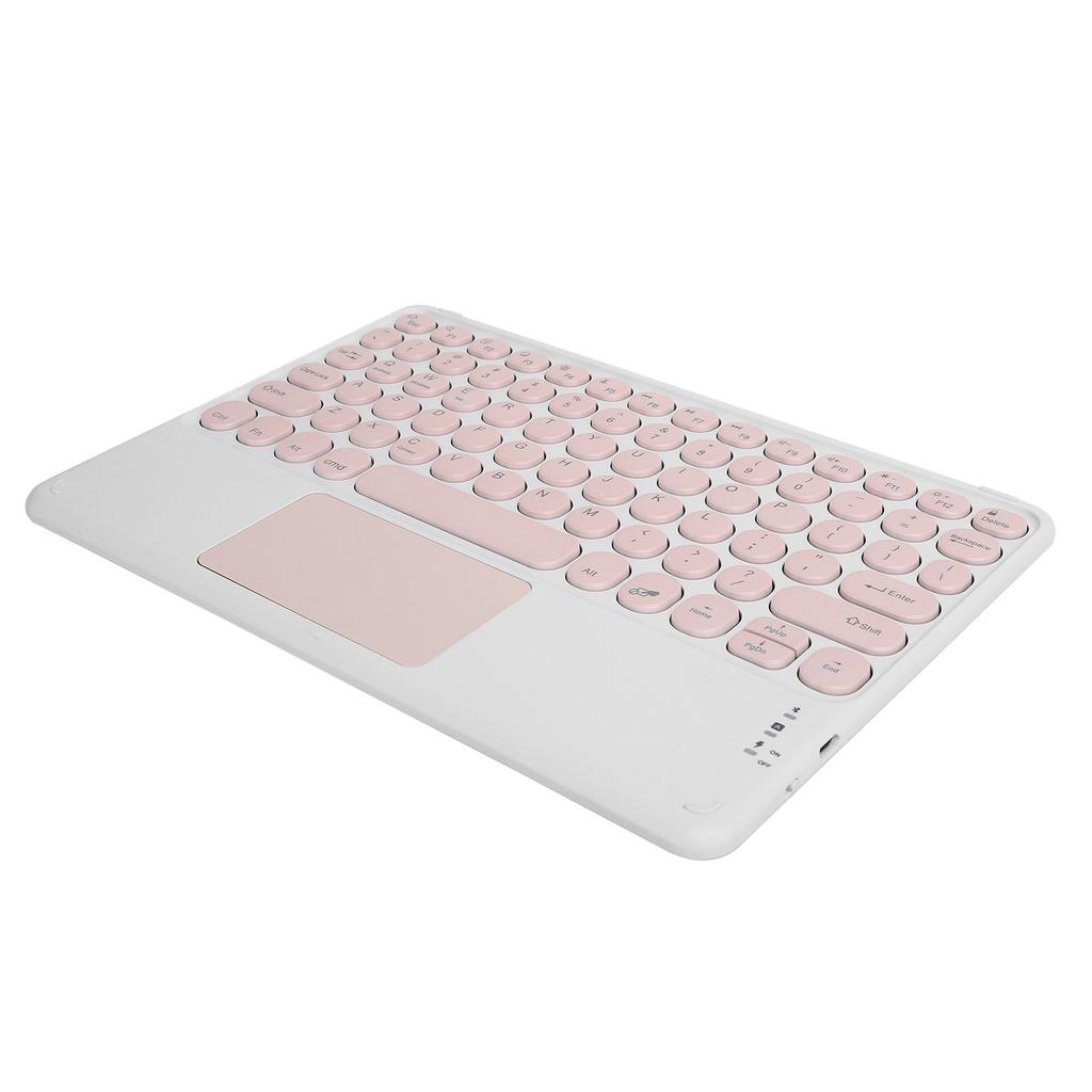 Bluetooth Keyboard Touchpad Round Keycap with Ergonomic Design Stable Connection 10inPink