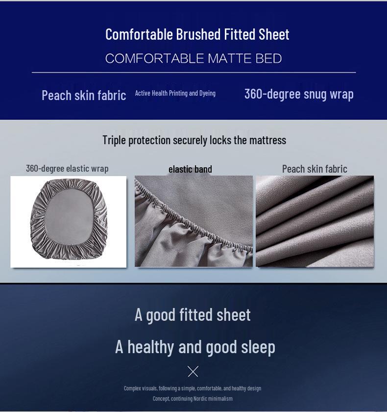Brushed Cotton Non-slip Fitted Sheet and Mattress Cover for Hotel & Guesthouse Beds