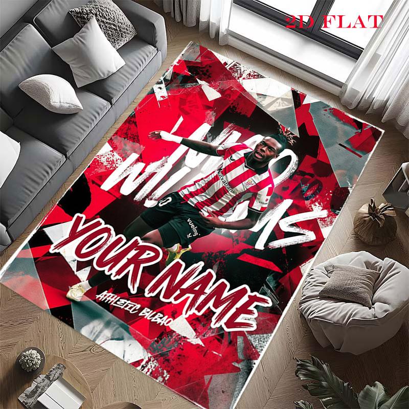 Custom Athletic Bilbao Carpet Rug for Living Room Bedroom Home Sofa Decoration,Kids play Nonslip Floor Mat