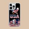 USA America Flag Silver Plating Mobile Phone Case for iPhone 17 16 15 14 13 12 11 Air Pro Max Plus Colorful Cover