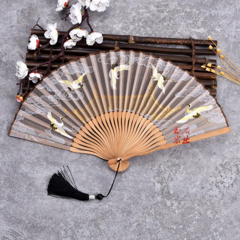 Řemeslné dárky Skládací ruční vějíř Hedvábné taneční rekvizity Vintage japonské bambusové vějíře