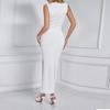 Basic Dress Long Skirt With Pleats And Side Slit For Spring Summer Casual Wear