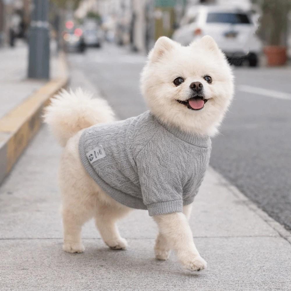 Solid Color Dog Knitting Sweater Cozy Pet Pullover Fashionable Cat Vest  Autumn Winter Season