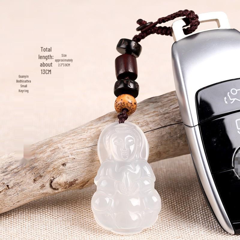 Chalcedony Pixiu Wealth Keychain & Agate Peace Buckle Pendant