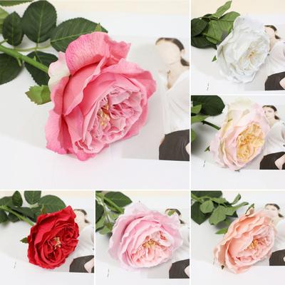 Real Touch Artificial Rose Flower 24.8" Long Stem Fake Rose Flower Realistic Big Bloom Rose Bouquet for Wedding Party Floral