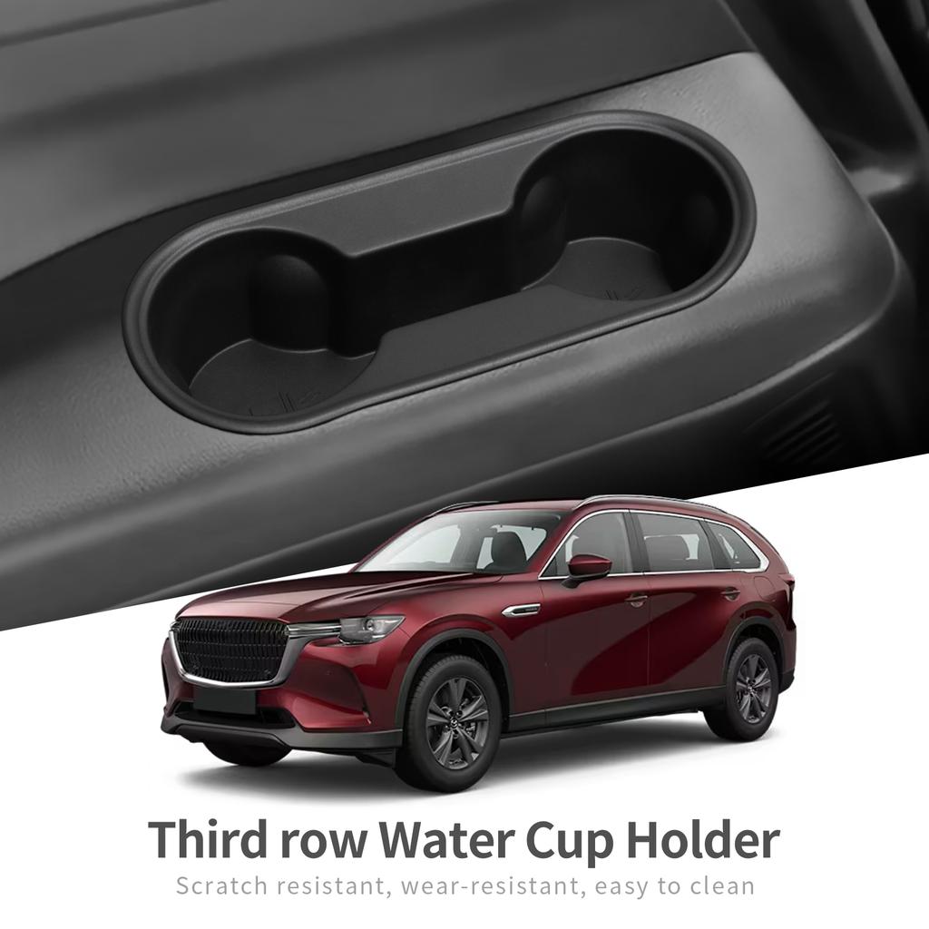For Mazda CX-80 CX80 Third Row Cup Holder Storage Tray Shock-Absorbing Cup Box TPE Tidying 2PCS