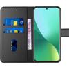 Coque - E.F.Connection - pour Xiaomi 12-12X - Effet Cuir - Fermeture Magnétique - 2 Verres Trempés