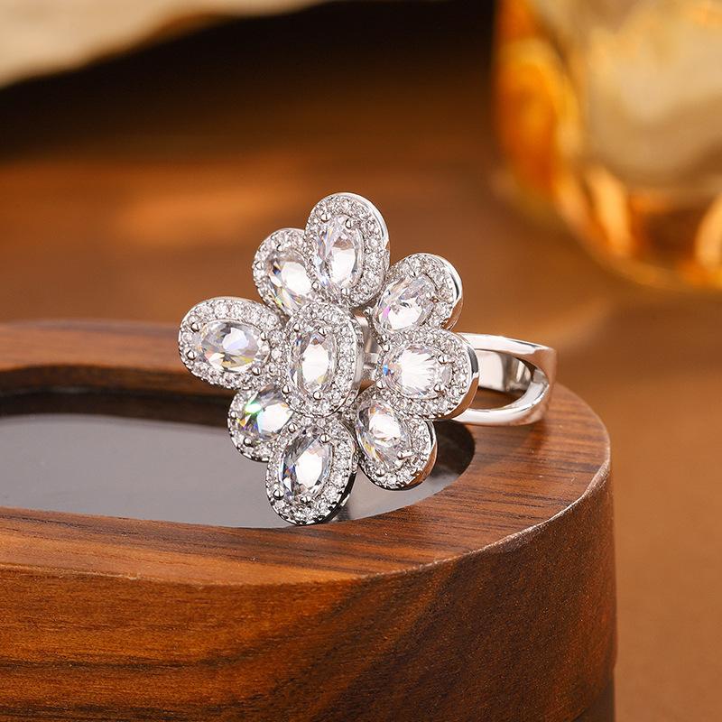 

Модное красочное кольцо-вставка для женщин, эффектное модное украшение, регулируемый роскошный стиль FY-113-4