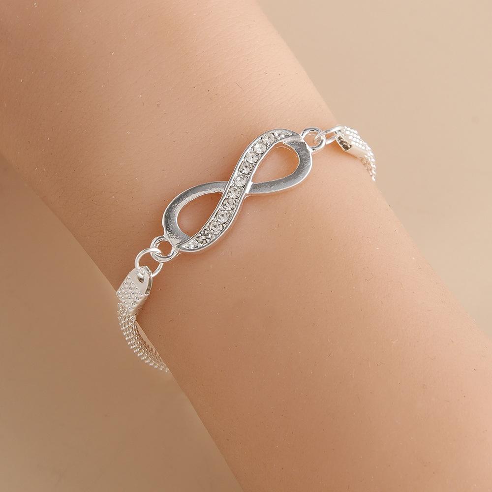 1Pcs Love Heart Couple Bracelets for Women Men Silver Color Double Layer Matching Chain Bracelet Lover Jewelry Gift