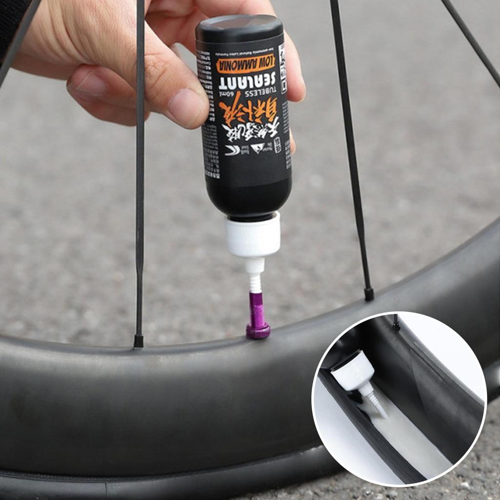 60ml Bike Tire Sealant for Tubeless Puncture Repair Fluid Fast Protection Long-Acting Latex for Road Bicycle Tires