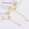 18K Gold Plated 3-row Pearl Necklaces Connectors,Extension Chain with Lobster Clasps For Jewelry Making Supplies DIY Accessories