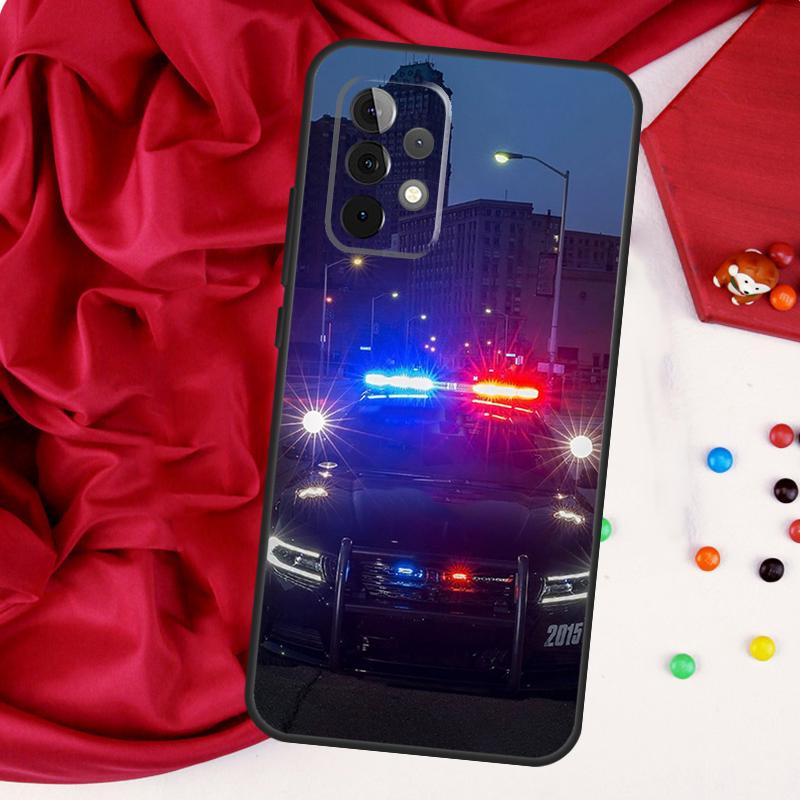 Police Cars Light At Night For Samsung Galaxy A52 A32 A22 A54 A14 A16 A26 A36 A56 A55 A35 A05 A06 A15 A53 A33 A13 Case