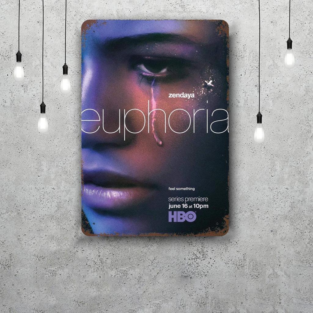 euphoria TV drama Decor Poster Vintage Tin Sign Metal Sign Decorative Plaque for Pub Bar Man Cave Club Wall Decoration