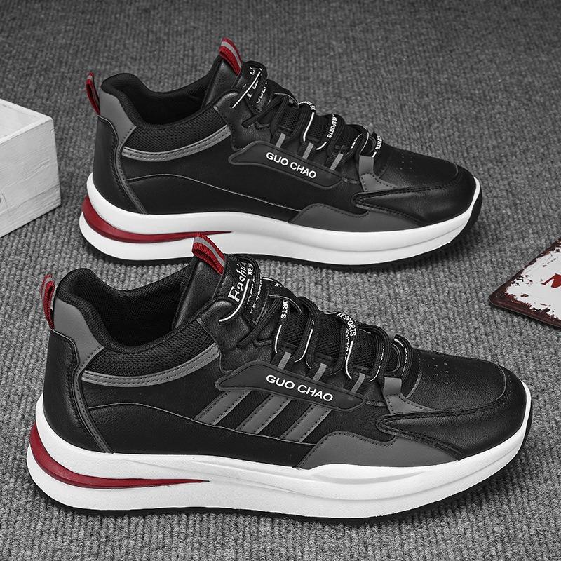 New clover medium top men's shoes breathable waterproof leather surface soft sole non-slip sports break