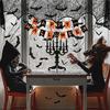 Halloween tablecloth 64-piece set decorations garland table runner spider web bat