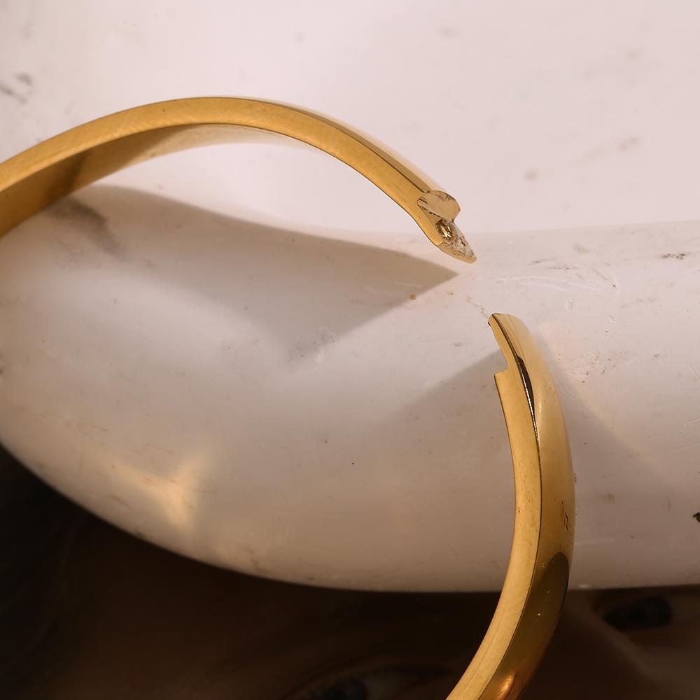 MamacitaSlay 4mm 5mm 6mm 8mm Gold Plated Silver Color titanium bangles Bracelets Daily trendy women's stainless steel jewelry