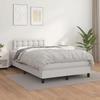 3141114 vidaXL Bed with Box Spring and Mattress White 120x200cm Faux Leather