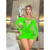 Long Sleeve Hip Wrap Skirt Sex Underwear Mesh Sexy onesie Pajamas Backless Tights