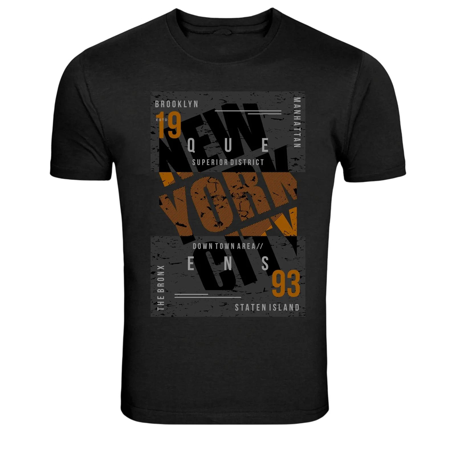 New York NYC District Typography Graphic Streetwear T-Shirt XXXXL