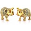 Metal Elephant Statue Small Size Gold Polish 2 Pcs Set for Your Home Decor | Office | Table Decorative | Gift Article | Animal Showpiece
