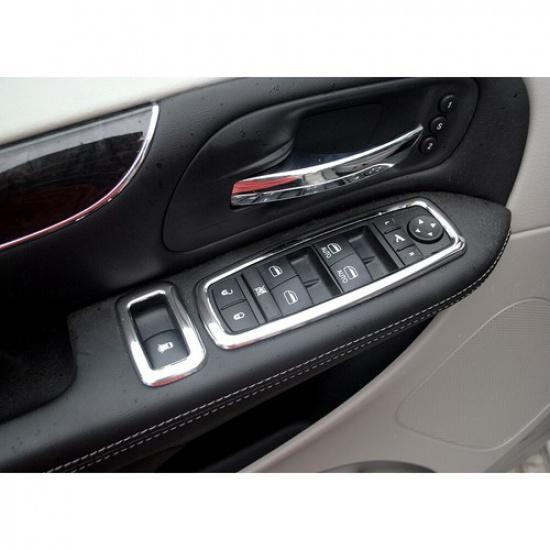 4pcs Car Window Lift Button Trim Frame Kit for Jeep Grand Cherokee 2011+ Chrome