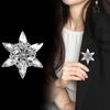Hypoallergenically Snowflake Design Brooch Sparkling Glass Rhinestones And Metal Construction Lapel Pin