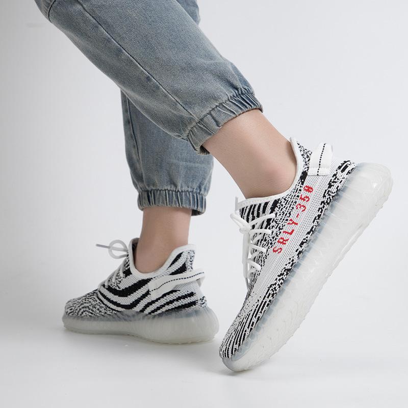 New couple popcorn sole coconut shoes fly-woven breathable running shoes men's ins trendy casual sports shoes