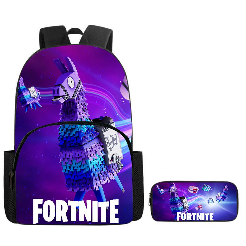 Fortnite Large Capacity Backpack Pencil Case Set - Cartoon Gaming School Supplies for Kids 5-8 Years, Unisex Gift