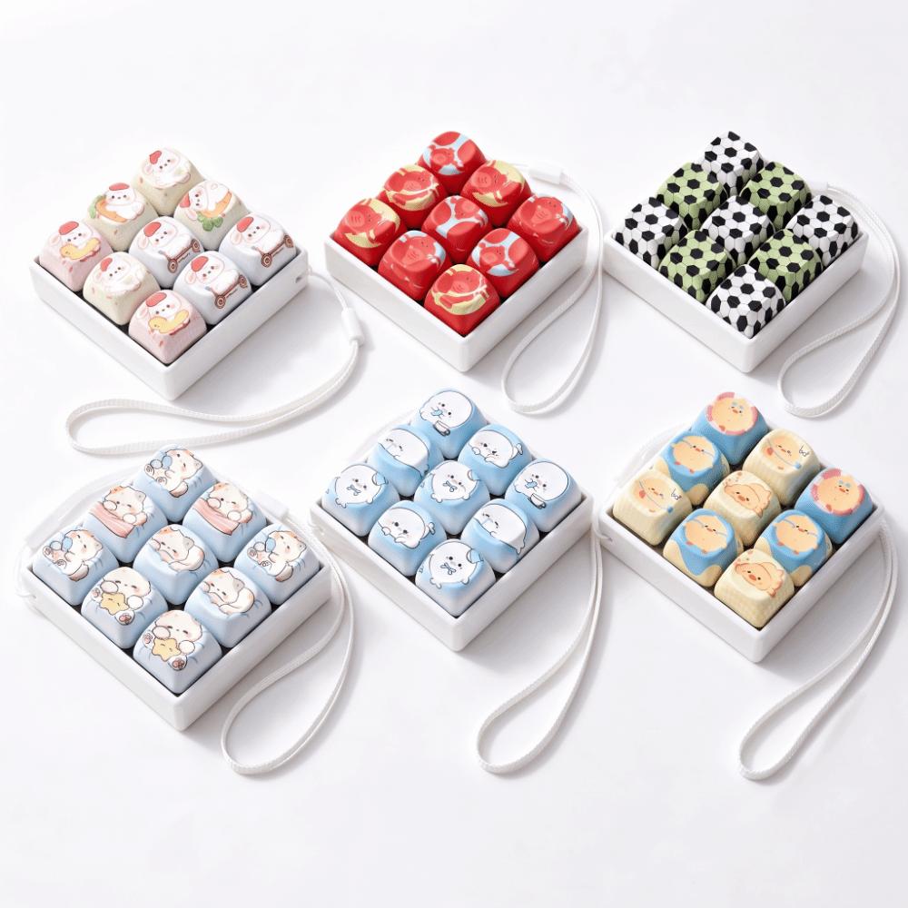 Cat Paws Keyboard Fidget Keyring Finger Button Mechanical Keyboard Keycaps Keychain Children