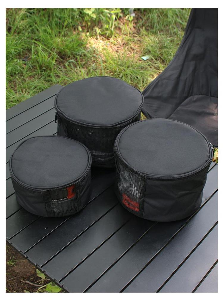 Portable Camping Cookware Set with Tableware Storage Bag