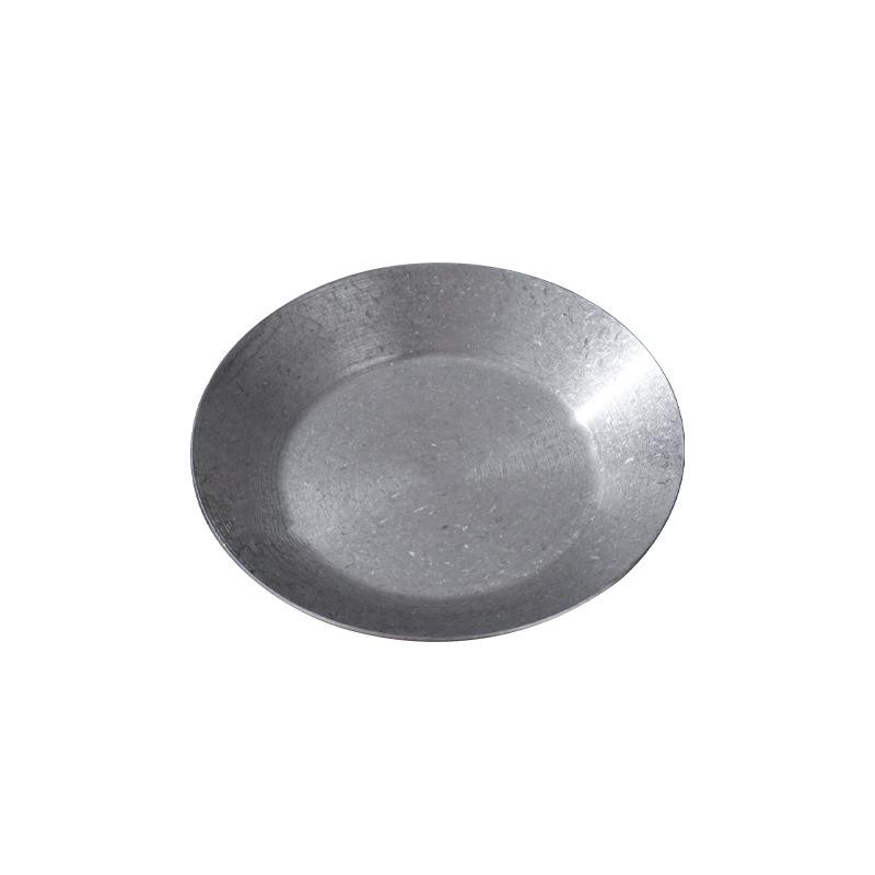 Retro Stainless Steel Round Snack Plate - Old-fashioned Barbecue Sauce Tray with Bone Dish Design