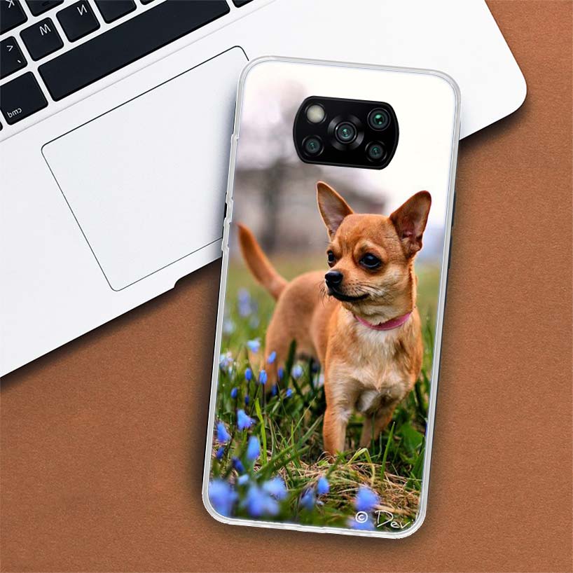 Pouzdro na telefon pro štěně čivavy, psíky v šálku, pro Xiaomi Mi 11 Lite 11i 12X 12 9 8 11T 10T 9T Pro 10 5X 6X Ultra 5G Kryt Coque Capa